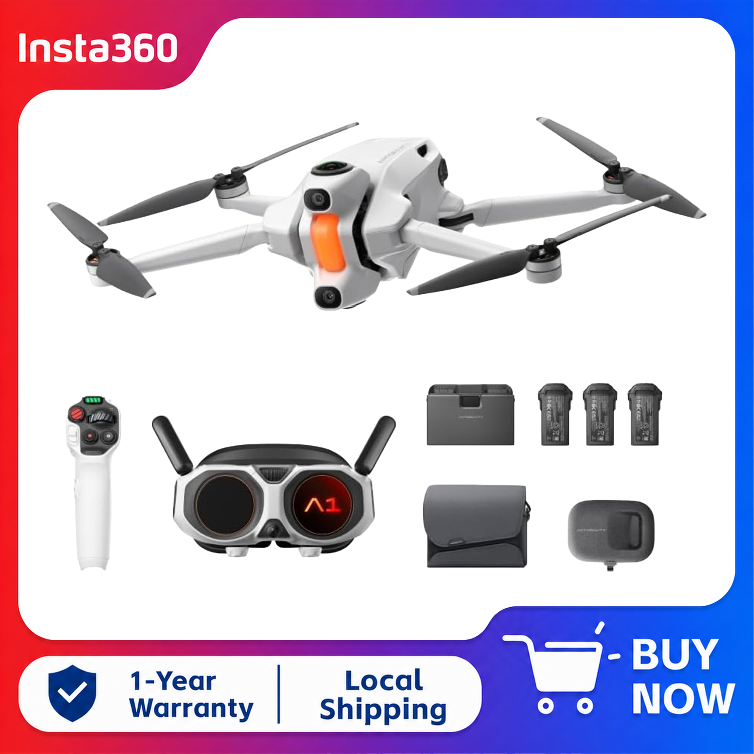 Kit Insta360 Antigravity A1 Ex - Drone Gimbal For Insta360 avaliação e preço
